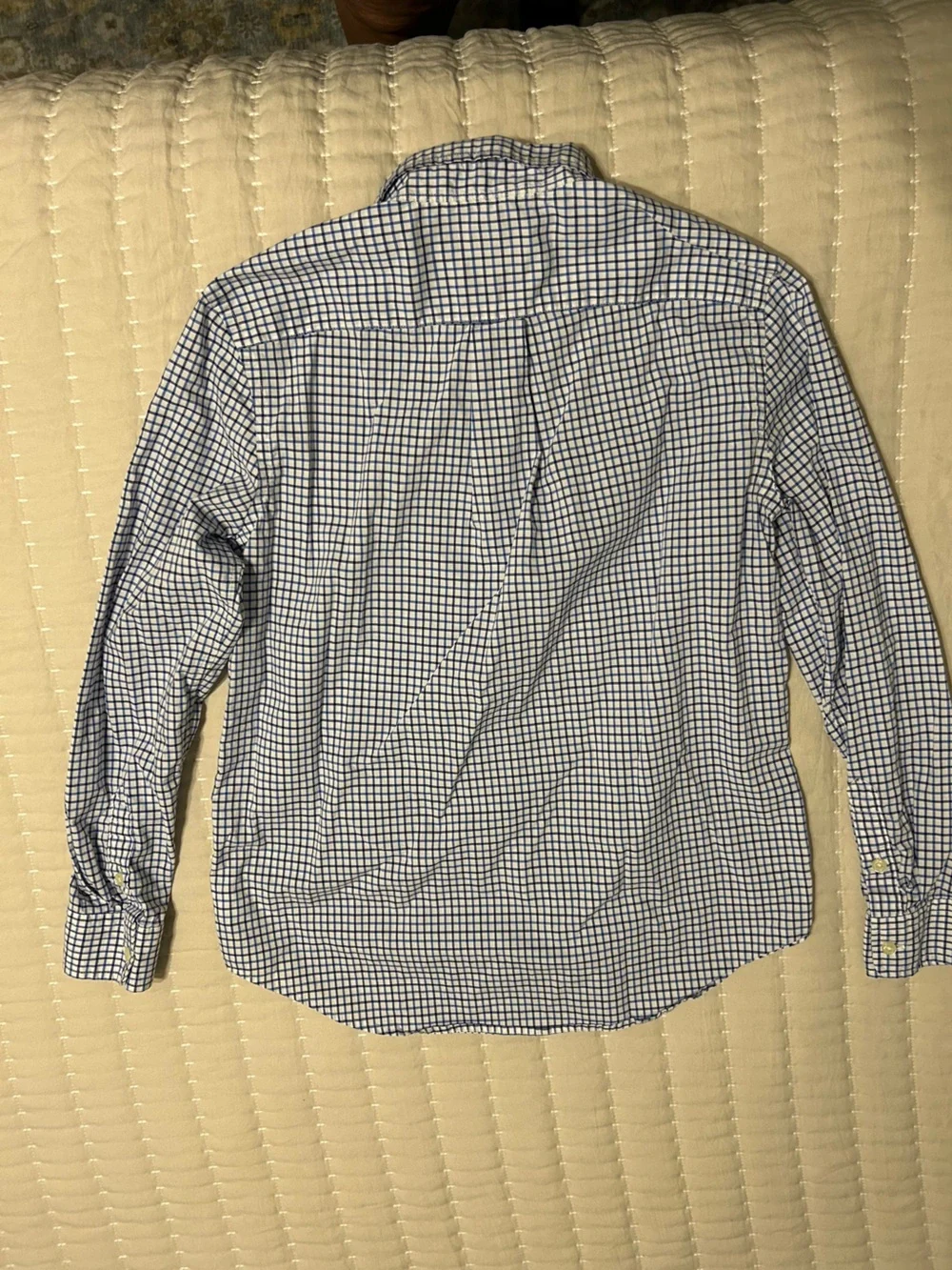 Ralph Lauren Navy and White Check Button-Down Shirt